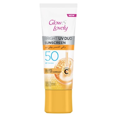 GLOW &amp; LOVELY Bright UV Duo Face Cream, SPF50, 50g