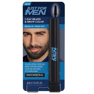 Just For Men 1-Day Beard and Brow Color Darkest Brown Black, 9ml