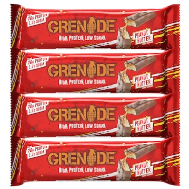 غرينيد لوح بالفول السوداني عالي البروتين وقليل السكر، 60 غرام، حزمة من 4