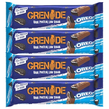 غرينيد لوح أوريو عالي البروتين قليل السكر، 60 غرام، حزمة من 4