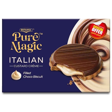 Britannia Pure Magic Italian Custard Cr&egrave;me Filled Choco Biscuit, 180g