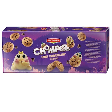 Britannia Chompers Mini Chocochip Cookies, 28g, Pack of 8