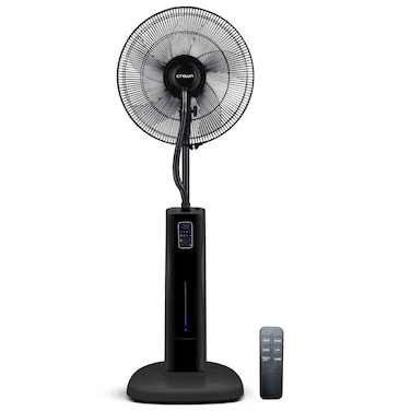 Crownline Mist Fan MF-425, 16 Inch, 75W, 3 Speeds, 2L Water Tank, Remote Control, Black