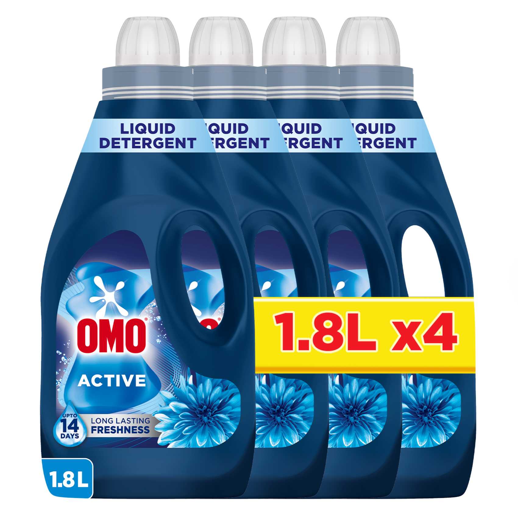 Omo Pack Buy OMO Active Liquid Laundry Detergent, 1800ml, Pack of 4 Online ...
