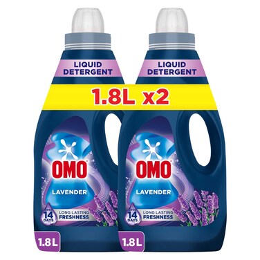 OMO Liquid Laundry Detergent Lavender, 1800ml, Pack of 2
