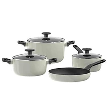 Glints Sage Cookware Set 7 PCS, Non Stick, With Lids