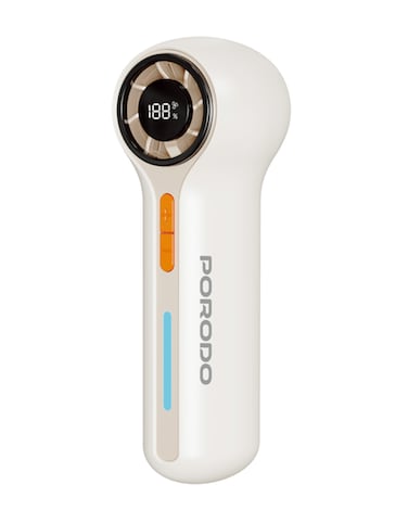 Porodo Lifestyle Chillo Breeze Pocket Turbo Fan with 100 Adjustable Speed Levels – Portable Rechargeable Handheld Cooling Fan for Travel, Office & Outdoor Use
