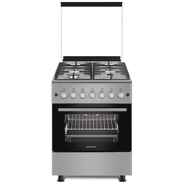 Daewoo Gas Cooker DGC-S664MSS 60cm Stainless Steel 4 Burner with Gas Oven and Grill