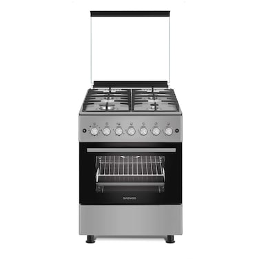 Daewoo 60cm Gas Cooker DGC-S664MSS Stainless Steel 4 Burner with Gas Oven and Grill