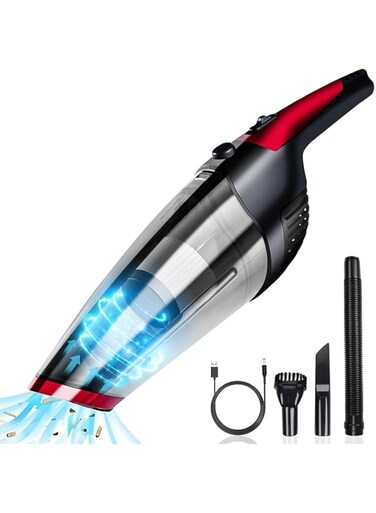 Pomefar Handheld Vacuum Cordless, Upgraded 5800PA Super Suction Power Car Vacuum for Wet &amp; Dry Clean, Portable Vacuum Cleaner 2200mAh Lithium Battery for Home and Car Cleaning