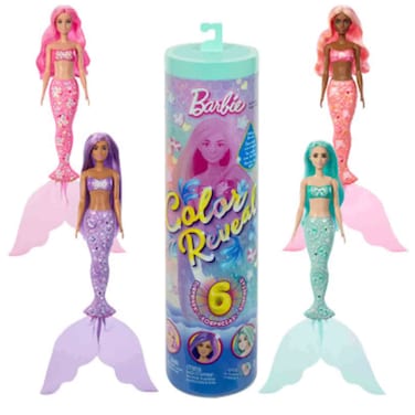 Barbie Color Reveal Mermaid Doll with Surprise Accessories, 6 Surprises