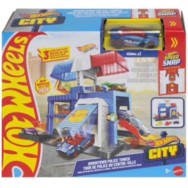 Hot Wheels City Downtown Police Station Playset with Car