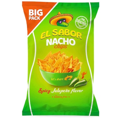 السابور - شيبس الناتشو بنكهة الهالبينو الحارة خالي من الغلوتين، 180 غرام