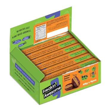 Freakin' Awesome Peanut Butter Filled Dates with Himalayan Salt, 45g, Pack of 6