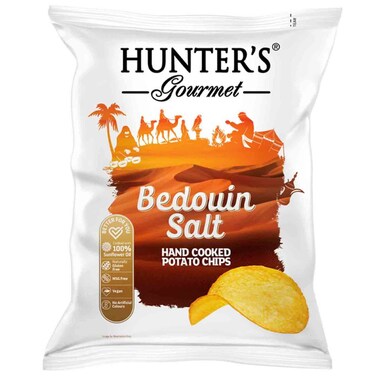 Hunter&rsquo;s Gourmet Hand Cooked Potato Chips Bedouin Salt, 125g