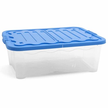 HomePro Ecostorage Duo LG Multi-Use Storage Box with Lid, 65L, 80x60x17cm, Celeste
