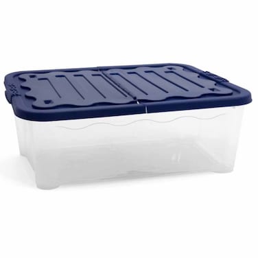 HomePro Duo Box LG Storage Box with Wheels, 65L, 80x60x17cm, Blue