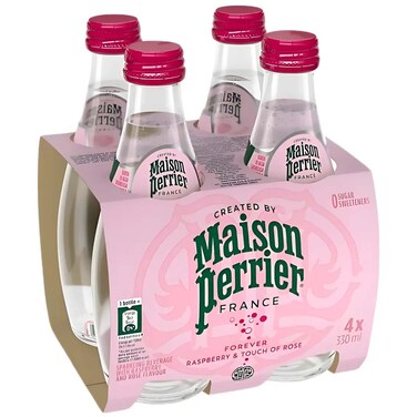 ميزون بيريه مشروب الفوار بنكهة التوت والورد، 330 مل، حزمة من 4 زجاجات