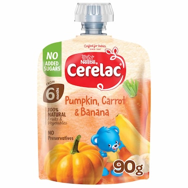 Nestle Cerelac Pumpkin, Carrot and Banana Baby Food, 90g