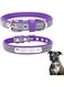 PETSARY High Fiber Light Reflective Sturdy Scratch Proof High Visibility Dog Collar - Safety &amp; Comfort Quick Release Buckle - Adjustable Faux Leather with Nameplate Dog Tag for Engraving (Extra Small)