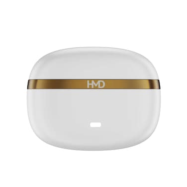سماعات HMD Dub X50 اللاسلكية الحقيقية، مع خاصية إلغاء الضوضاء البيئية (ENC)، باللون الأبيض.