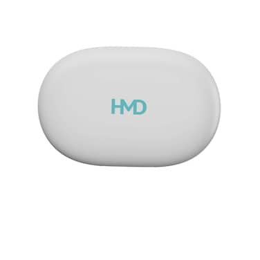 سماعات HMD Dub P50 اللاسلكية الحقيقية، مع خاصية إلغاء الضوضاء البيئية (ENC)، وتقنية Bluetooth 5.3، باللون الأبيض.