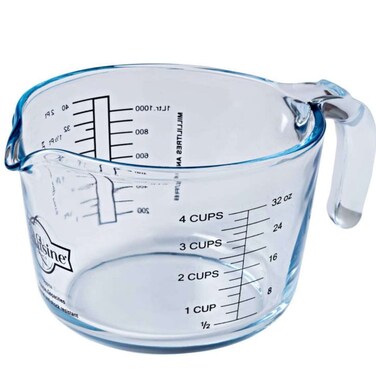 Ocuisine Glass Measuring Jug 1L, Borosilicate Glass, Dishwasher Safe