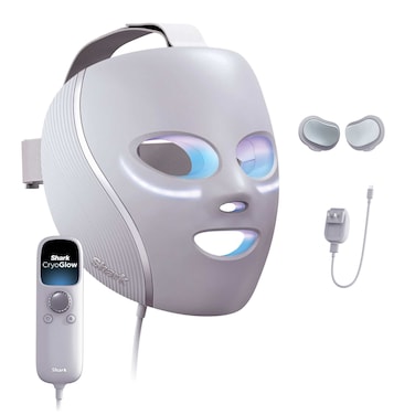 قناع الوجه Shark CryoGlow بتقنية التبريد والضوء LED، ملاءمة قابلة للتعديل، أزرق، بتقنية iQLED وInstaChill
