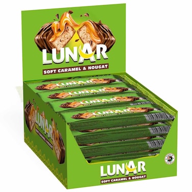 Lunar Soft Caramel and Nougat Chocolate Bar, 40g, Pack of 20