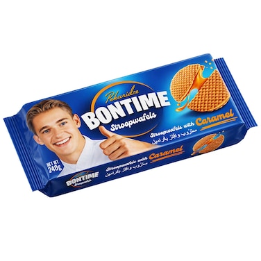 Bontime Stroopwafels Caramel Wafer Cookies, 240g