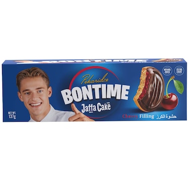 Pekaridze Bontime Jaffa Cakes Cherry Filling, Chocolate Coated Biscuits, 137g