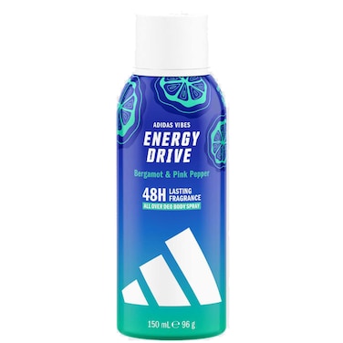 Adidas Vibes Energy Drive Deo Body Spray, Bergamot &amp; Pink Pepper, 150 ml