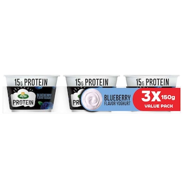 Arla Protein Blueberry Yoghurt Fat Free, 150g, Pack of 3