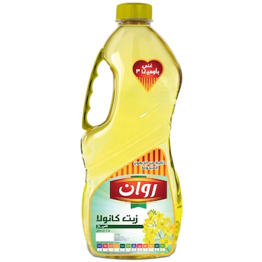 Rawan Canola Oil 100% Pure Trans Fat Free Cooking Oil, 1.5L