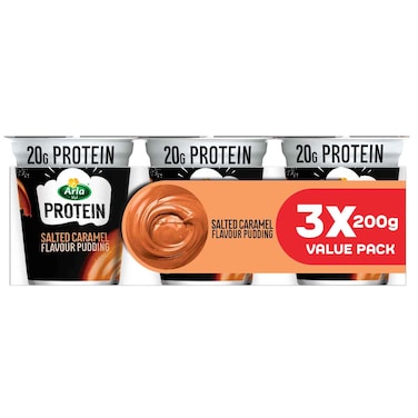 Arla Protein Salted Caramel Flavour Pudding, 200g, Pack of 3