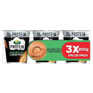 Arla Protein Hazelnut Latte Flavour Pudding, 200g, Pack of 3