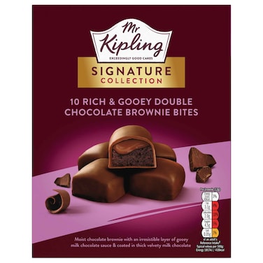 Mr Kipling Signature Collection Rich and Gooey Double Chocolate Brownie Bites, 120g
