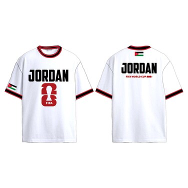 Jordan FIFA Football Graphic T-Shirt, White, Sizes S-XXL