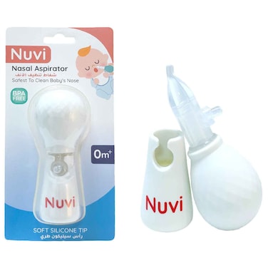 Nuvi Silicone Nasal Aspirator with Soft Silicone Tip, 0M+
