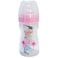 Nuvi Wide Neck Silicone Nipple Plastic Feeding Bottle, 150ml, Pink