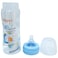 Nuvi Wide Neck Silicone Nipple Plastic Feeding Bottle, 330ml, Blue