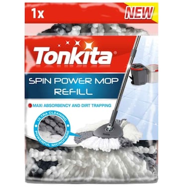 Tonkita Spin Power Mop Refill Microfiber Head