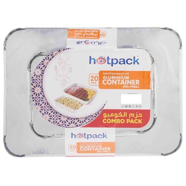 Hotpack Aluminium Container Combo Pack 890ml + 1900ml