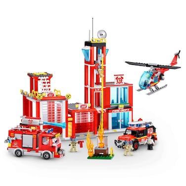 MAX City Fire Station Building Block Set, 976 Pieces, Age 6+