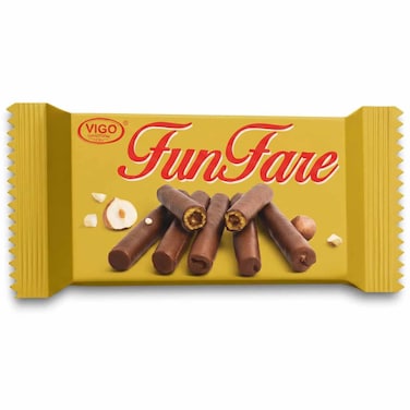 Funfare Chocolate Wafer Rolls with Hazelnut Filling, 30g