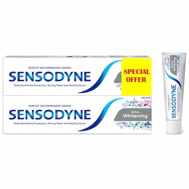 Sensodyne Extra Whitening Toothpaste for Sensitive Teeth, 125g, Pack of 2