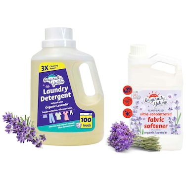 Originally Yellow Laundry Detergent Organic Lavender Ultra-Concentrated, 1.48L and 1L, Pack of 2