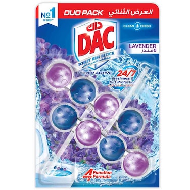 DAC Power Active Lavender Toilet Rim Block, 100g