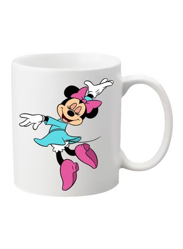 Cut Cartoon Printed Mug White/Blue/Pink
