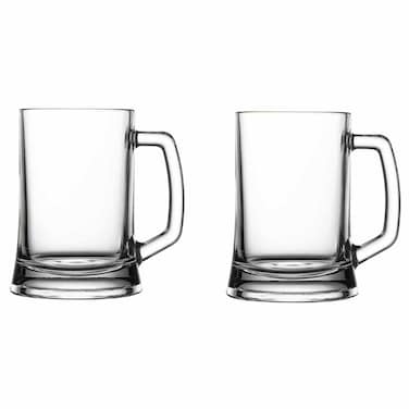 Pasabahce Pub Mug Clear Glass Set, 500cc, Pack of 2
